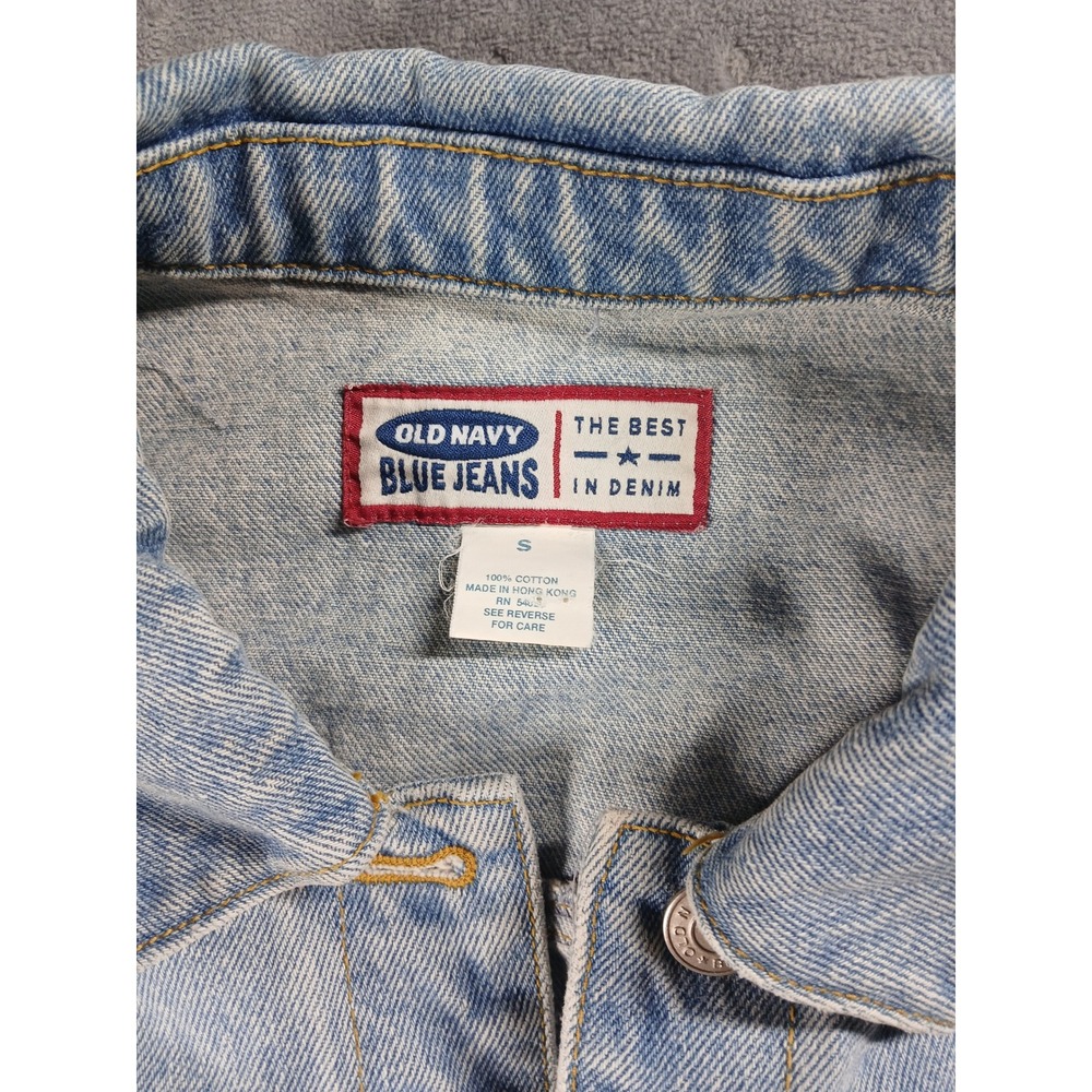 VTG Old Navy Blue Jeans Light Wash Denim Vest Sleeveless Trucker Jacket Small - Picture 2 of 6